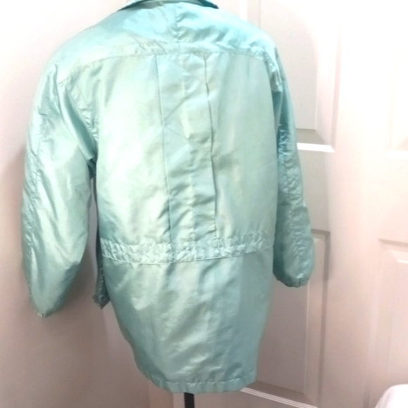 Optix by Julia Michael's Light Teal Wind Breaker Size S - Picture 3 of 8